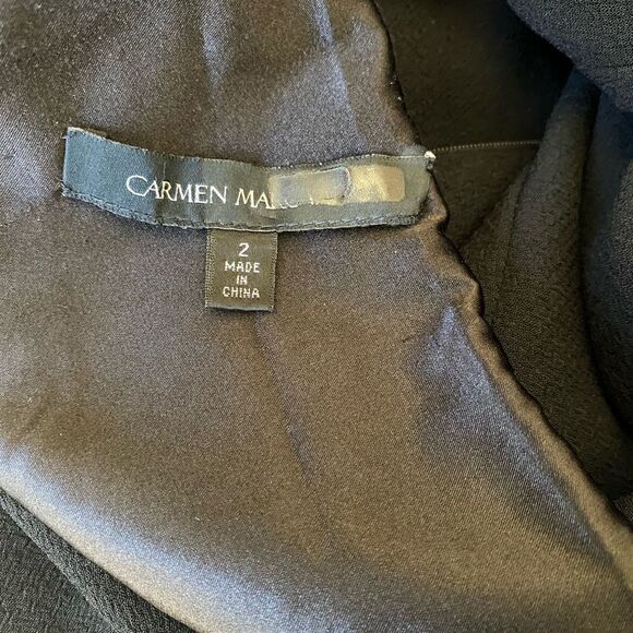 Carmen Mark Valvo Black Chigon Twist Dress Size 2 - Picture 6 of 6